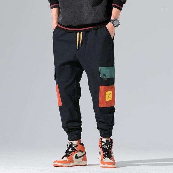 

2020 new autumn track pants men fashion brand trousers men streetwear mens joggers pants cargo navy1, Black