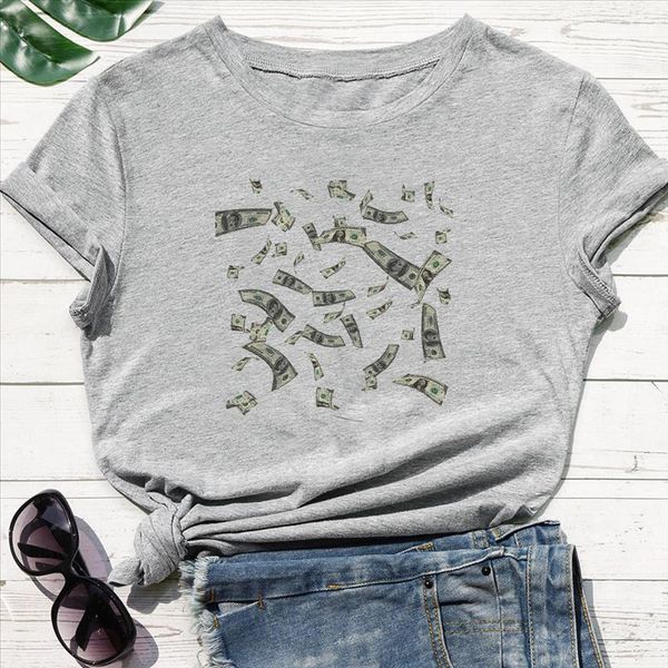 

a lot of money is flying graphic minimalism new t shirt women beautiful t shirt i love money letter print refreshing tshirt, White