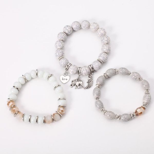 

3cs / set мода высокое качество boho браслеты браслеты браслеты женщины браслет из бисера с красочными драгоценными камнями длинные обертыва, Golden;silver