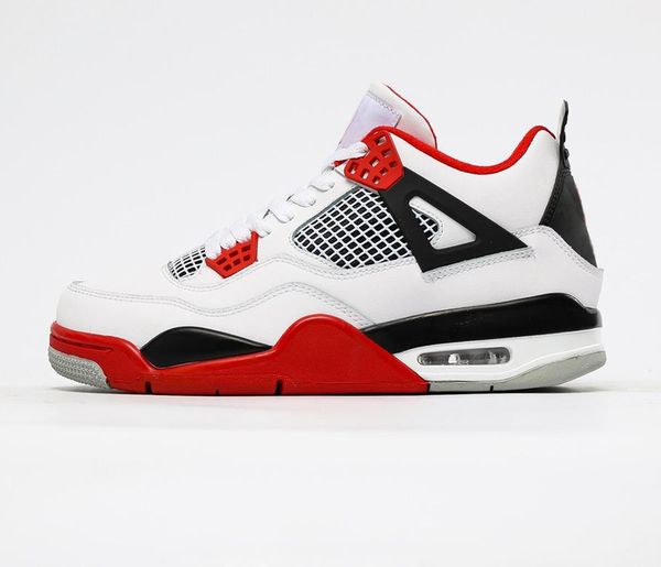 

shoes (with box) 4 fire red basketball men women white black sports sneaker