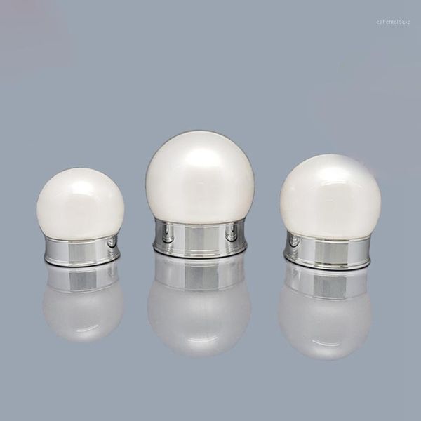 

15g novel design white ball shape cosmetic acrylic jar1