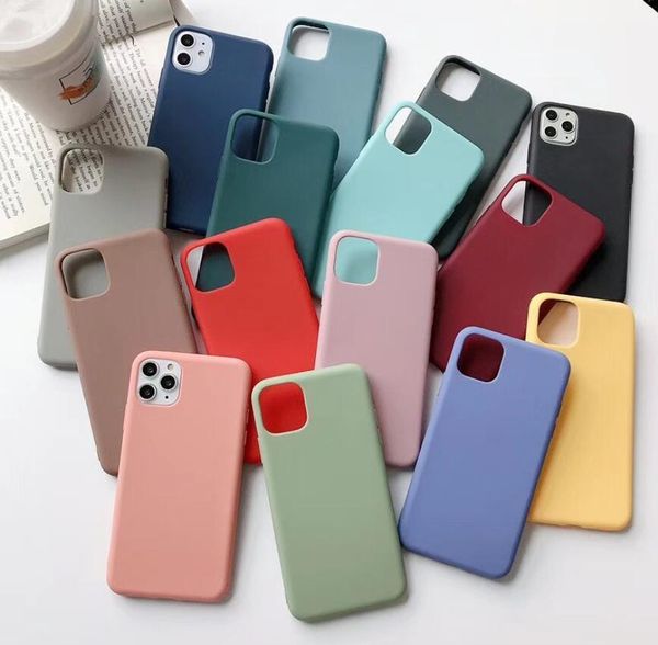

dhl 200pcs ultra slim candy colors phone case soft tpu cover for iphone 12 pro max for iphone 11 pro max xs max xr x 8 plus cellphone case