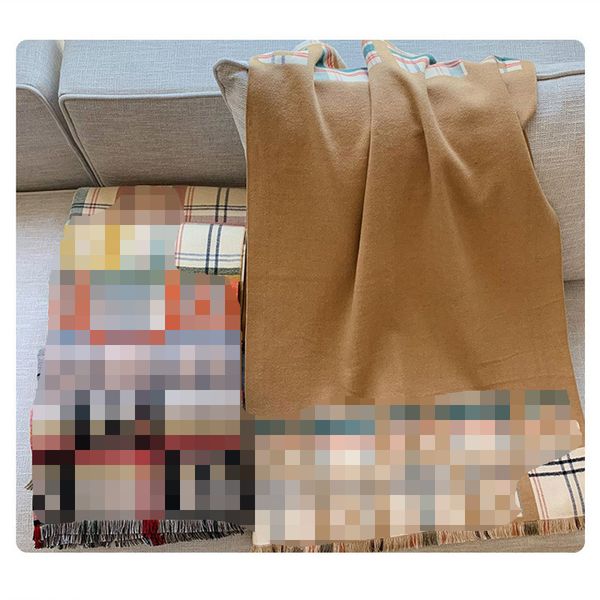 

winter cashmere shawl for womens luxurys designers fashion tassels plain plaid letter classic style long 185cm 65cm 6color warm, Blue;gray