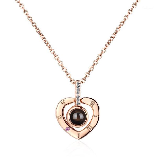 

love heart shaped 925 sterling silver necklaces zircon projection meaningful necklaces for women gift1