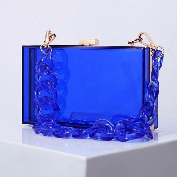 

candy clear transparent handmade women factory acrylic box clutches purse frame with resin chain evening party handbags wallet