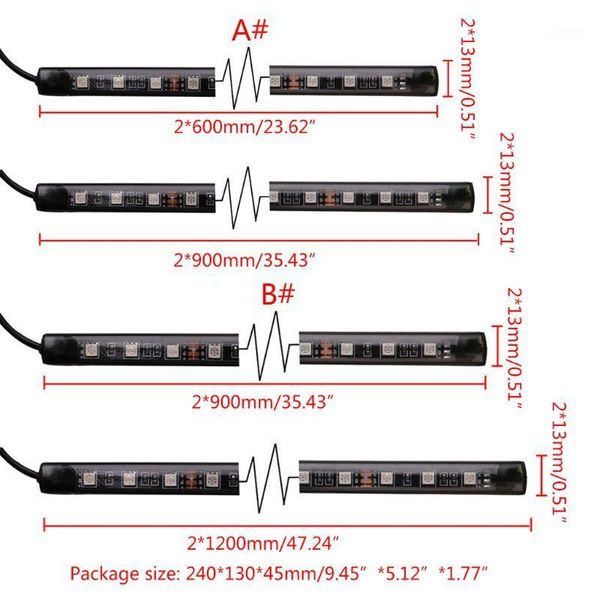 

2020 new 4pcs car underglow flexible strip led app control rgb decorative atmosphere lamp1