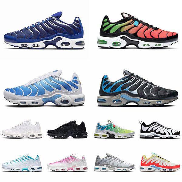 

new tn plus se running shoes fashion men women worldwide black sky blue fury vibrant tropical pink fade sports sneakers 36-46, White;red