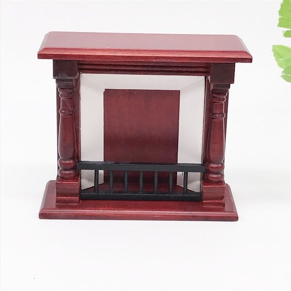 

1: 12 mini doll house wooden mahogany fireplace handmade design crsm