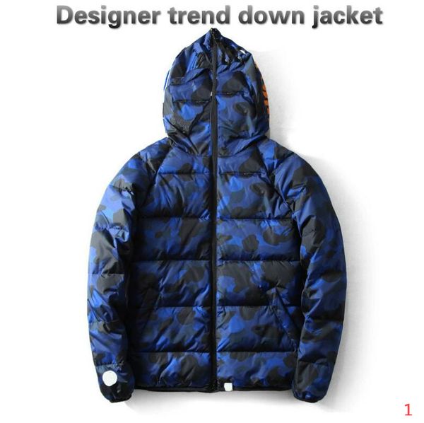 

fashion mens jacket winter clothing camouflage thick streetwear mens down jackets trend letter printing male parkas 2 colors, Black