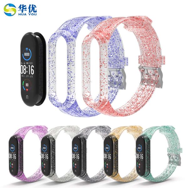 

it is suitable for smart wristband. the replacement wristband of mi 4 / 5 generation glittering powder silicone car linejk