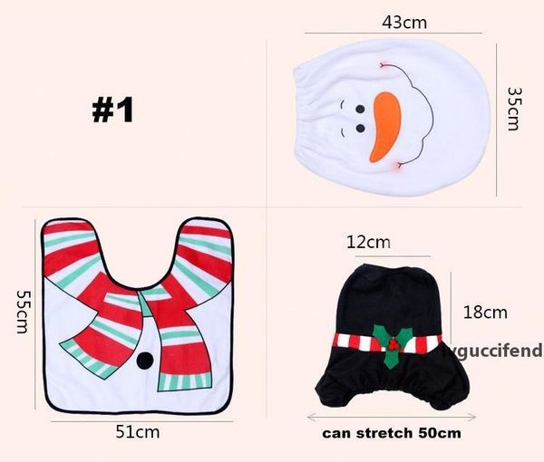 

santa toilet seat piece/set covers christmas decoration 3 reindeer bathroom set toilet seat covers set rug l xmas dhl hh7-1295