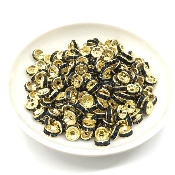 

50 шт. 8 мм горный хрусталь rondelles свободные разные бусины металлические crystal beas для ювелирных изделий изготовления diy аксессуары j