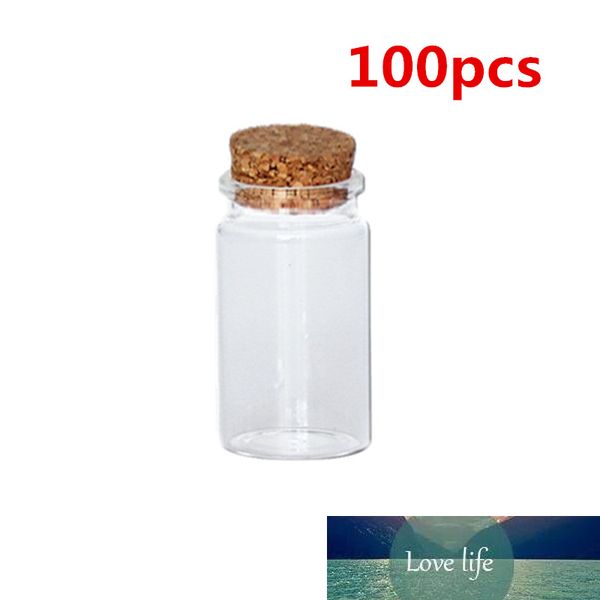 100 pcs 6ml 22 * ​​35mm mini frasco frasco contêineres desejando frascos frascos com rolha de cortiça frascos de vidro limpo e tampas