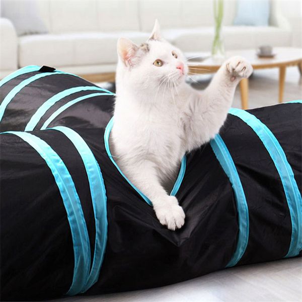 

3 holes 2 colors foldable pet cat tunnel indoor outdoor pets cats training toy for cat rabbit animal play tunnel tube t-joint