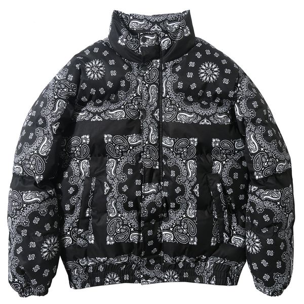 

lacible padded jacket men parka vintage color block patchwork coat warm winter harajuku windbreaker streetwear hip hop 201204, Black