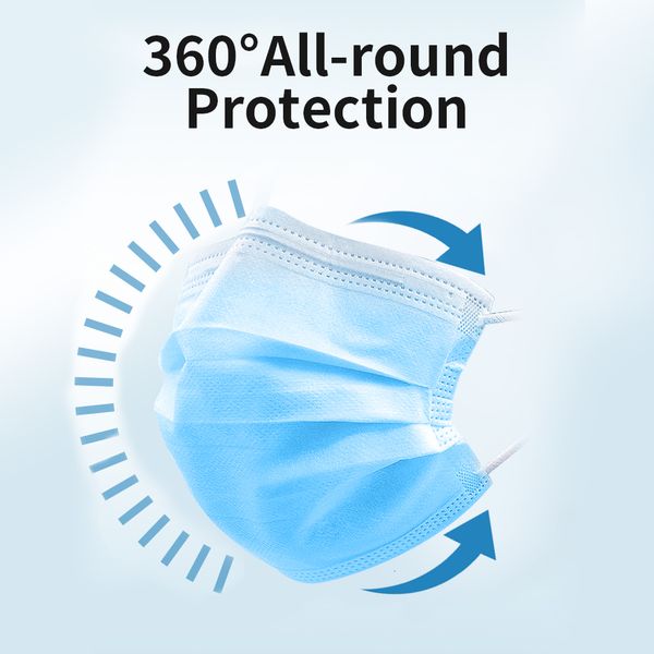 

masks 3 face layers with dust-proof elastic earrings disposable anti dust protective mask us stock asap shippingclk5