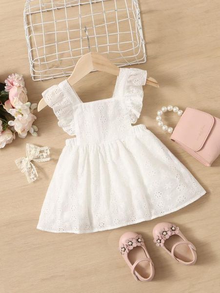 

baby ruffle sleeve tie back schiffy dress she, Red;yellow
