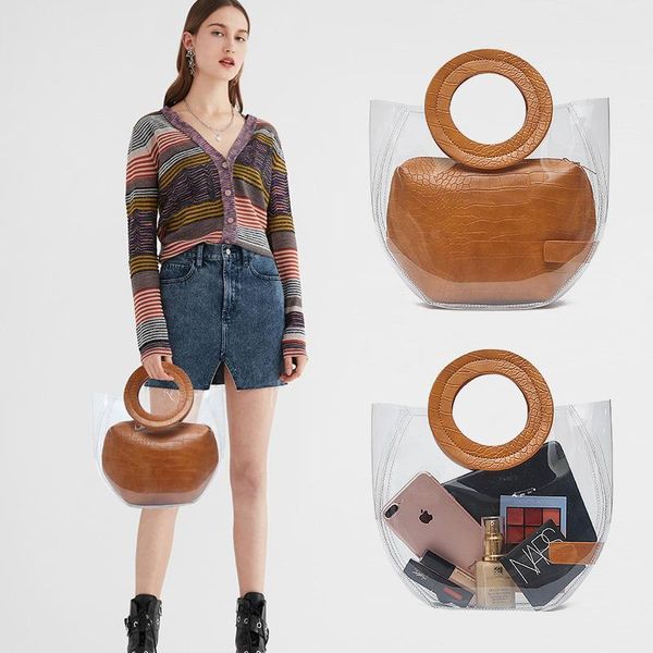 

female bag big bag 2020 summer new jelly pvc+pu portable female shoulder small square