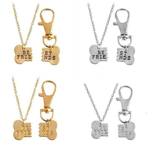 

gift good friend friends two petty pet bones master necklace dog brand wfn402 (with chain) mix order 20 1set=2 piec