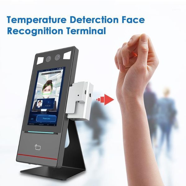 

facial recognition system 20000 dynamic face wrist temperature measurement time attendance access control 7 inch touch screen 13.56mhz card1