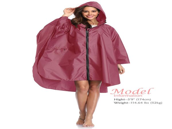 

women pure color raincoat poncho hooded waterproof for adults mens with pockets women pure modest sqczhl pingtoy