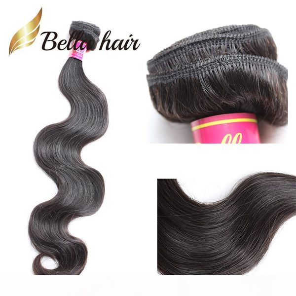 

bella hair11a brazilian hair bundle 10-30 double weft virgin human hair extensions bella hair factory outlet 1pc retail body wave, Black