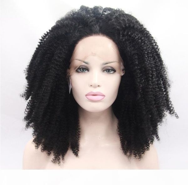 

long afro kinky curly black glueless lace front wigs black synthetic hair wigs for black women fzp80