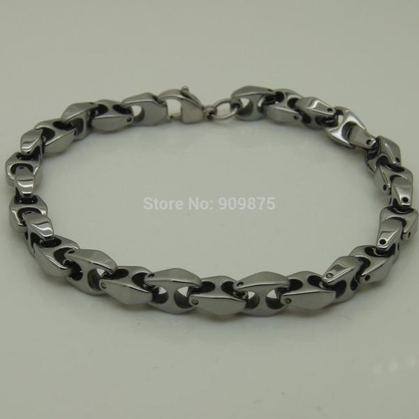 

link, chain 6mm width women classic bike jewelry hi-tech tungsten bracelet, Black