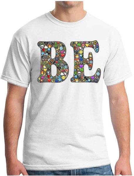 

men's be soft fitted print pure cotton comfort personalized short sleeve crew neck t-shirts casual sportswear male tees wholesale, White;black