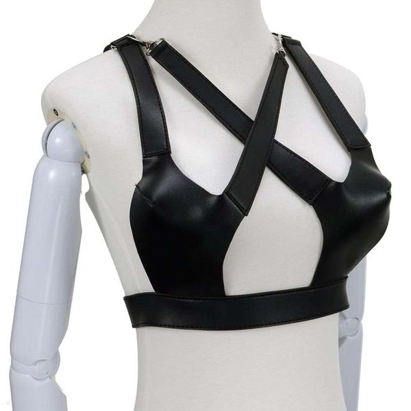 

products bra sm leather corset cosplay dance role play toys, Black;white