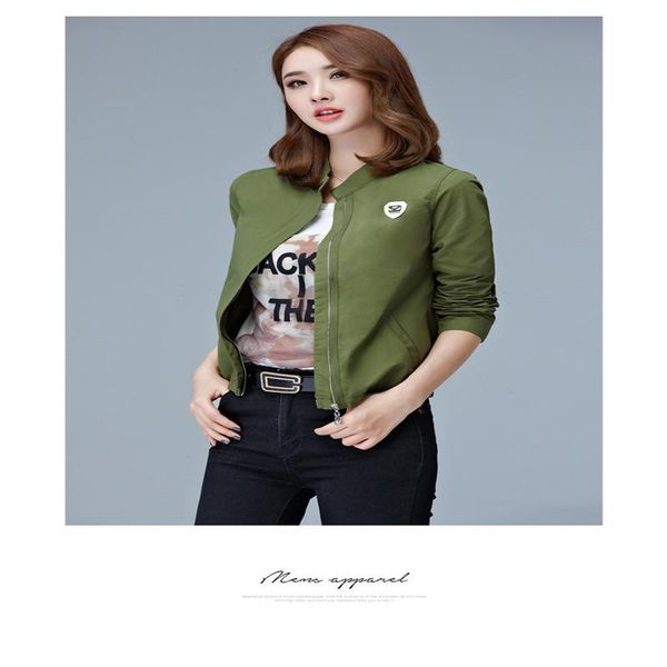 

women's jackets 2021 spring street coat parkas army green bomber jacket women cool basic down padded zipper chaquetas biker out, Black;brown
