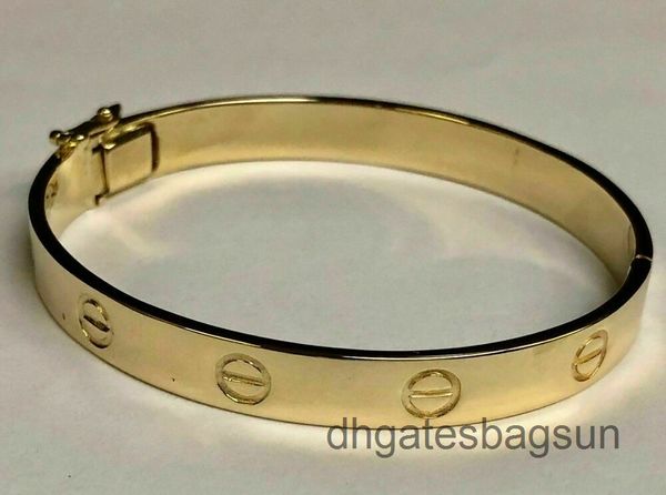 

18k solid yellow gold nail head love design bangle/bracelets 8mm 30garams 7 inch, Black