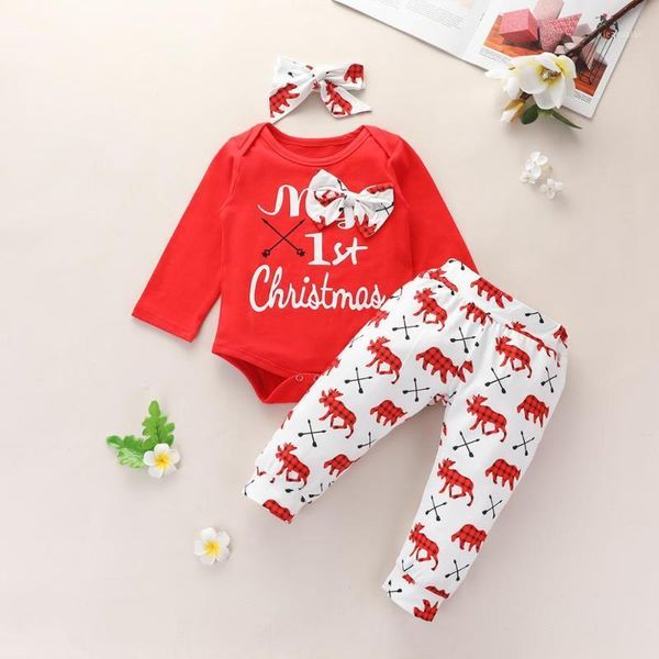 

clothing sets patpat 2021 arrival autumn and spring 3pcs baby girl party letter baby's christmas clothes1, White