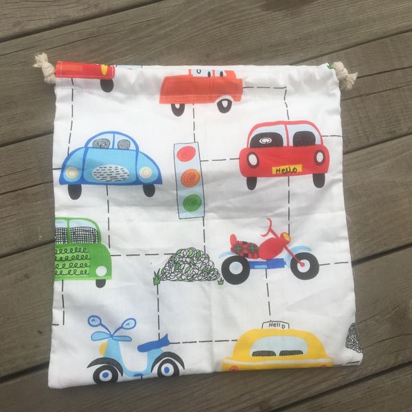 

1pc cotton twill drawstring organizer party gift bag vehicle car bike traffic light white yl20512d h wmtlfy