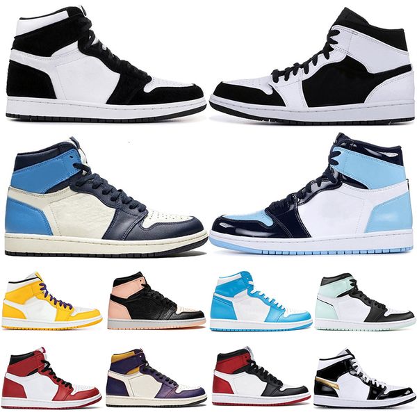 

airretro 1 jumpman 1s unc twist turbo green obsidian court purple chicago black toe mens basketball shoes casual sneakers boot size 13 36-47