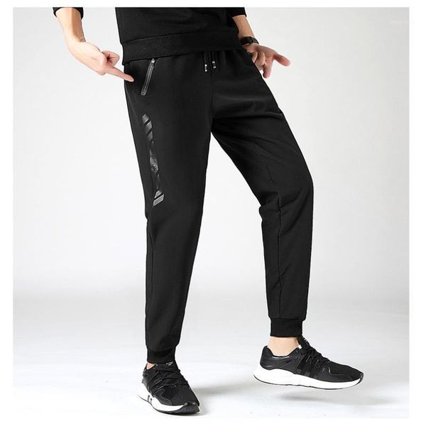 

men autumn winter warm fleece inner casual pants black solid color elastic waist pants plus size -5xl thick men sports1