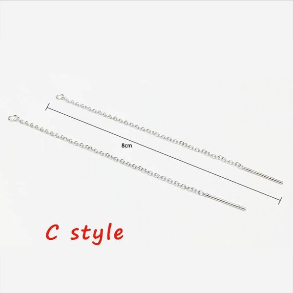

925 sterling silver ear line 8 12cm earrings chain charm for diy jewelry making finding long tassel earring accessoriessupplier h wmtlos