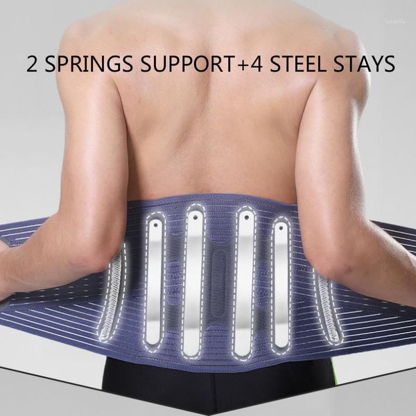 

waist support trainer lower back brace lumbar belt pain relief gym fitness compression men women spine protector1, Black;gray