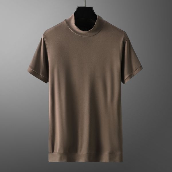 

2021 new marca masculina ultra macio modal camisetas de curta gola magro bodysuit masculino underwear marrom wiqu, Black;brown
