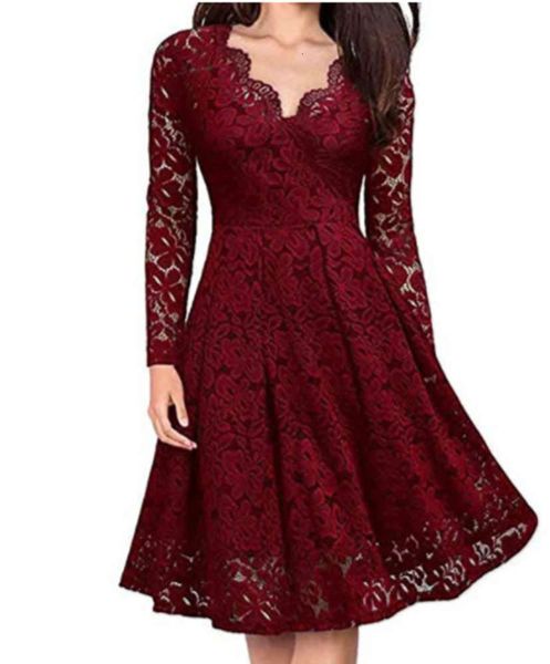 

drs christmas women's autumn winter lace with long sleev and underlay for a slim look, Black;gray