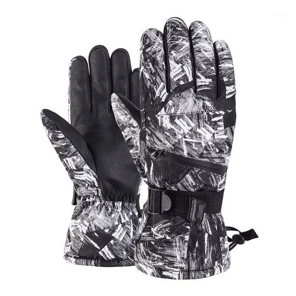 

ultralight waterproof winter warm gloves snowboard motorcycle riding snow waterproof gloves black+white1