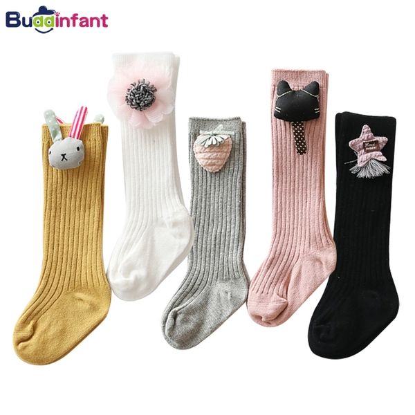 

baby girls long sock toddler knee high socks for girl candy color leg warmer cotton warm boot sock fashion princess dress socks y201009, Pink;yellow