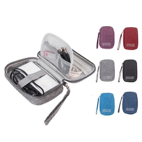 

bluetooth headset storage bag mini zipper headphone case mobile phone data cable charger storage box portable travel organizer