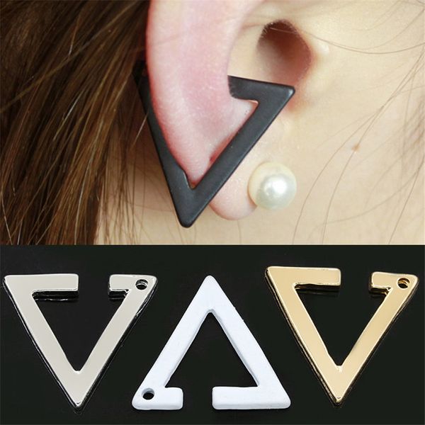 

sexemara 1pc new fashion bijoux brincos geometric triangle ear cuff clip earring for women jewelry gifts orecchini pendientes, Golden