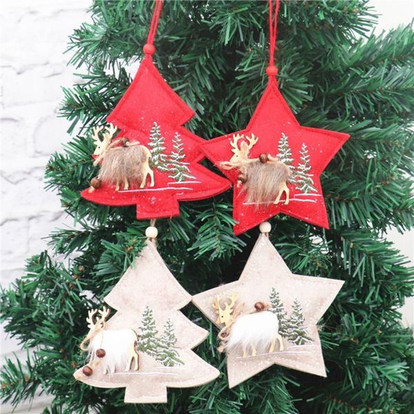 

новые рождественские woodn подвеска украшения пятиконечная звезда ткани украшения рождественской елки главная ресторан поставки te88