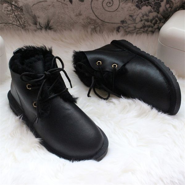 

true skin 2020 new women of winter classic style genuine snow meat boots shoes, Black