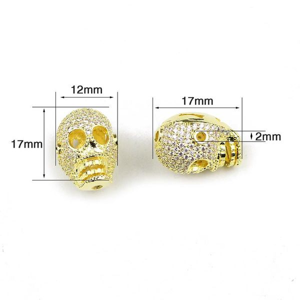 

jnyby череп кулон медные прокладки бусины 4 отверстия микро pave cz crystal clarms свободные бусы для браслета ювелирных изделий изготовлени, Bronze;silver