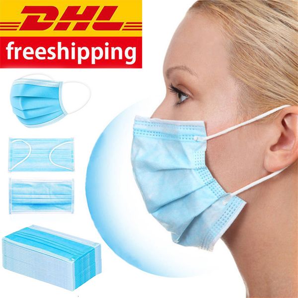

100 pcs dust-proof masks with elastic earrings 3 layers disposable anti dust mouth protective face masks dhl shipping