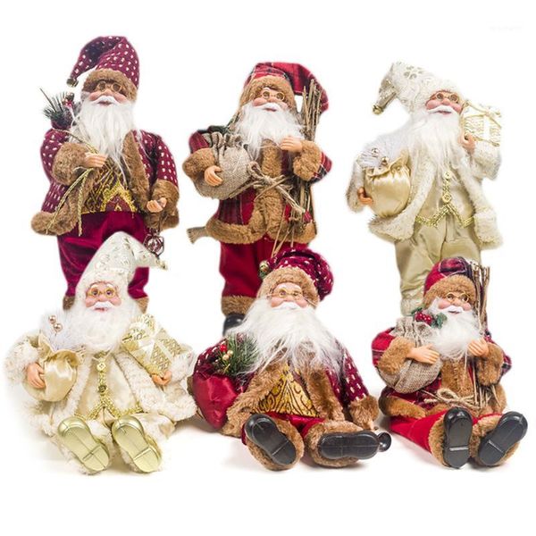 

christmas decorations 2021 santa claus stand sitting doll fabric xmas decoration children kids gift for house home decor ornament1