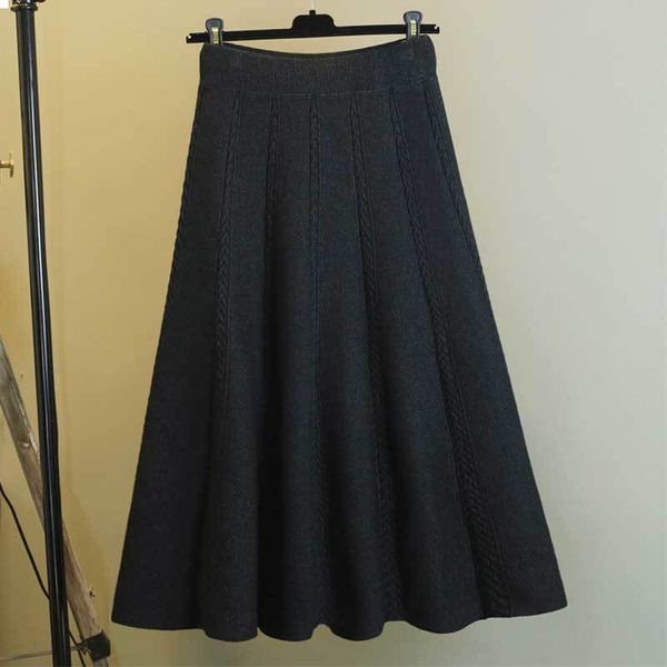 

new 2021 a-line midi thick nightdress autumn elegant solid female colour skirt y306 obll 8tpt, Black